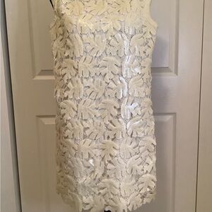 Cream Colored Sequined Mini Dress